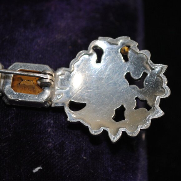 Large Antique/Vintage 1920s-30s Rhinestone Bouquet Comet Brooch - Picture 7 of 9